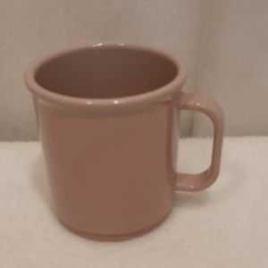 Vintage Rubbermaid Plastic Coffee Mugs Light Pink Mauve Melamine Replacement #3
